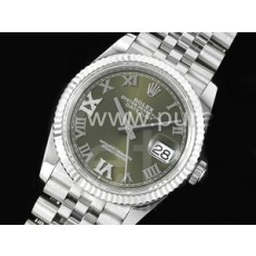 로렉스 데이저스트 36mm 그린 다이얼 | Datejust 36 SS 904L Steel JDF 1:1 Best Edition Green Dial Diamonds 6/9 Markers on SS Bracelet VR3235