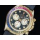 로렉스 데이토나 116589 옐로우골드 레인바우 크리스탈 베젤 블랙 다이얼 | Daytona 116589RBOW YG Rainbow Crystal BLF Best Edition Black Dial on Rubber Strap A4130