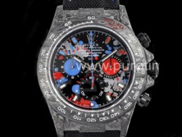 로렉스 데이토나 카본 베젤 블랙블루 다이얼 | Daytona DIW Carbon OMF Best Edition Pepsi Black_Blue_Red Dial on Black Nylon Strap A4130