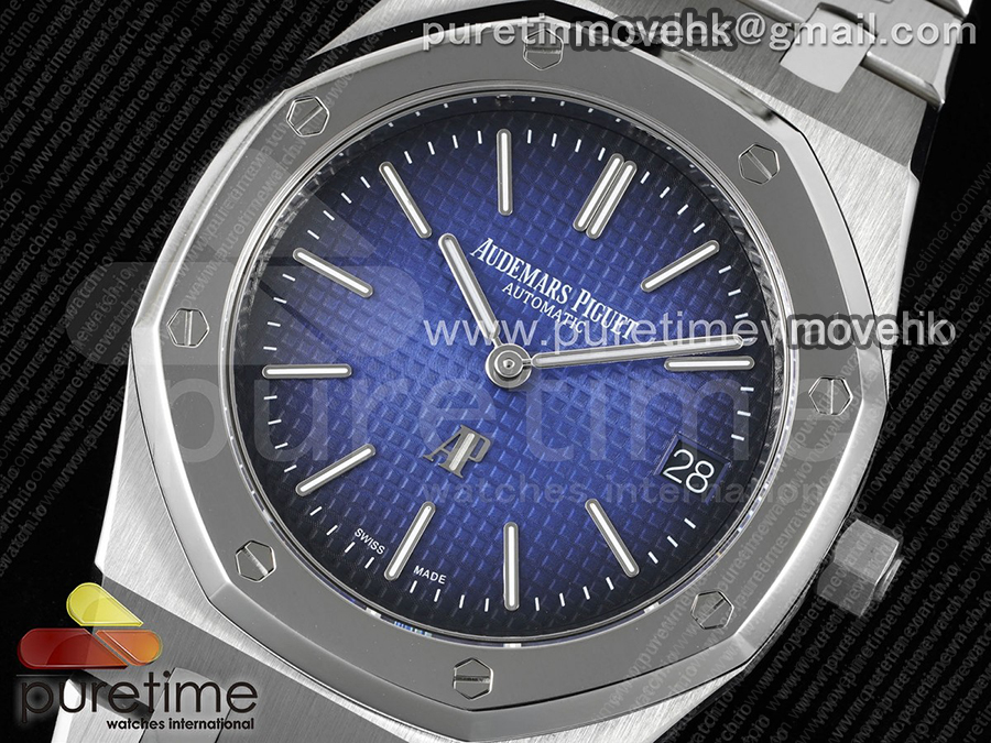 오데마피게 로얄오크 39mm 블루 다이얼 | Royal Oak 39mm 15202IP SS ZF 1:1 Best Edition Blue Textured Dial on SS Bracelet A2121