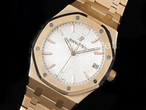 오데마피게 로얄오크 41mm 로즈골드 화이트다이얼 | Royal Oak 41mm 15500 RG ZF 1:1 Best Edition White Textured Dial on RG Bracelet A4302 V2