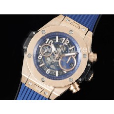 휴블럿 빅뱅 유니코 로즈골드 블루 스켈레톤 다이얼 | Hublot Big Bang Unico RG ZF 1:1 Best Edition Blue Skeleton Dial on Blue Rubber Strap A1280