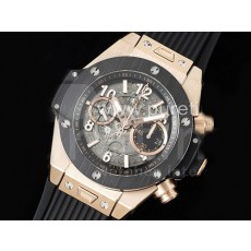 휴블럿 빅뱅 유니코 로즈골드 세라믹 스켈레톤 다이얼 | Hublot Big Bang Unico RG Ceramic ZF 1:1 Best Edition Skeleton Dial on Black Rubber Strap A1280