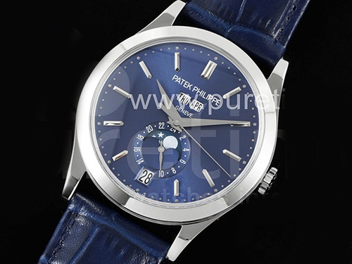 파텍필립 제네바 애뉴얼 칼렌더 문페이즈 블루 다이얼 | Annual Calendar Moonphase 5396 SS ZF 1:1 Best Edition Blue Dial on Blue Leather Strap A324