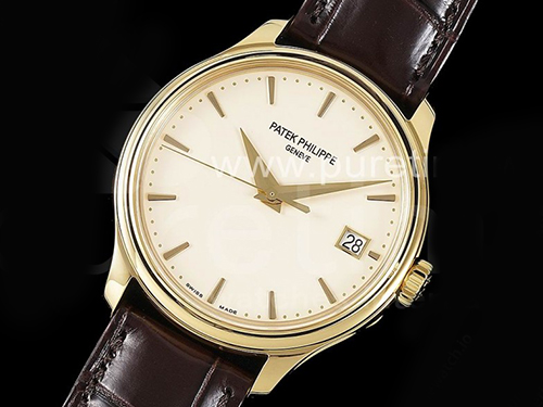 파텍필립 칼라트라바 로즈골드 화이트 다이얼 | Calatrava 5227R SS 3KF 1:1 Best Edition White Dial on Brown Leather Strap A324 Super Clone V2