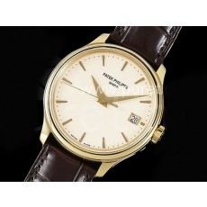 파텍필립 칼라트라바 로즈골드 화이트 다이얼 | Calatrava 5227R SS 3KF 1:1 Best Edition White Dial on Brown Leather Strap A324 Super Clone V2