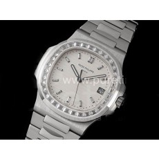 파텍필립 노틸러스 5711 다이아몬드 베젤 화이트 다이얼 | Nautilus 5711 SS PPF 1:1 Best Edition White Dial Diamonds Markers and Bezel on SS Bracelet 324CS V3