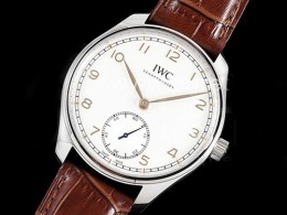 아이더블유씨 포르투기스 화이트 다이얼 | Portuguese IW358303 ZF 1:1 Best Edition SS White Dial RG Markers on Brown Leather Strap A82200