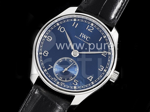 아이더블유씨 포르투기스 블루 다이얼 | Portuguese IW358305 ZF 1:1 Best Edition SS Blue Dial on Black Leather Strap A82200