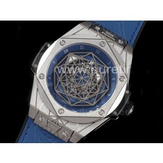 휴블럿 빅뱅 유니코 쌍블러우 티타늄 스켈레톤 다이얼 | Big Bang Unico Sang Bleu Titanium HBF Skeleton Dial on Blue Gummy Strap HUB1213