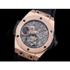 휴블럿 빅뱅 투어빌론 킹 45mm 로즈골드 스켈레톤 다이얼 | Big Bang Tourbillon King 45mm RG MJF Best Edition Skeleton Dial on Black Gummy Strap