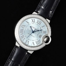 까르띠에 발롱블루 33mm 다이아몬드 베젤 아이스블루 다이얼, 여자명품시계, CARTIER