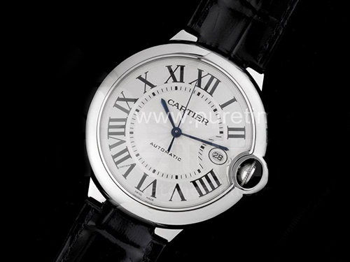 까르띠에 발롱블루 42mm 화이트 다이얼, 가죽밴드, 홍콩명품남자시계,CARTIER