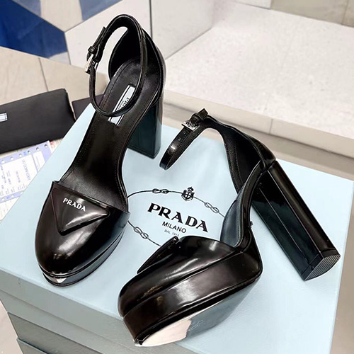 [PRADA] 프라다 샌들힐 레더 블랙 슈즈 22SS WM344, ALW, 홍콩명품신발, 여자명품, 무브타임