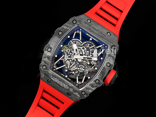 [RICHARD MILLE] 리차드밀레 RM035-2 포지 카본 베젤 스켈레톤 다이얼 레드라버 스트랩, 홍콩명품시계 무브타임, 남자명품시계,워치,손목시계