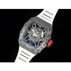 [RICHARD MILLE] 리차드밀레 RM035-2 포지 카본 베젤 스켈레톤 다이얼 화이트 라버 스트랩, 홍콩명품시계 무브타임, 남자명품시계,워치,손목시계