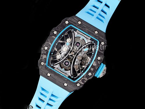 [RICHARD MILLE] 리차드밀레 RM53-01 투어빌론 포지카본 베젤 스켈레톤 다이얼 블루라버 스트랩, 홍콩명품시계 무브타임, 남자명품시계,워치,손목시계