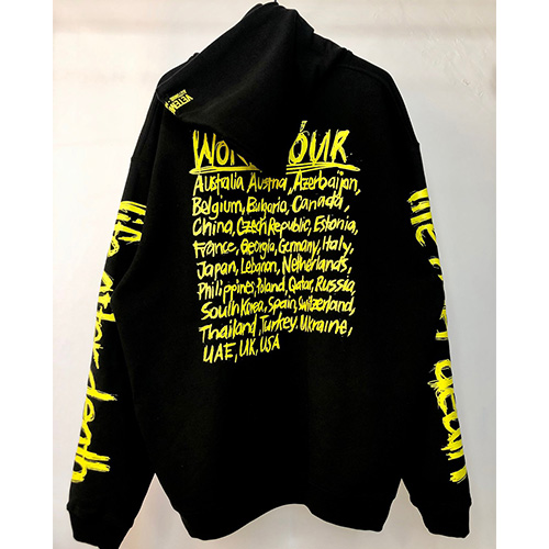 [VETEMENTS] 베트멍 22SS 월드 콘서트 자수로고 오버핏 블랙 후드티 MM408, VT, 홍콩명품,무브타임,남자명품의류,2022신상