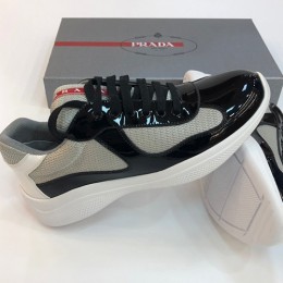 [PRADA] 프라다슈즈 2022 남자 블랙 레더 메쉬 운동화 SE444, PMD, 홍콩명품신발,무브타임사이트,해외직구,MOVETIME