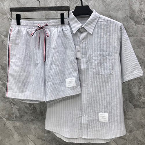 [THOM BROWNE] 톰브라운 22SS 남성 반팔남방셔츠+반바지 세트 MM470, TB1, 홍콩명품,무브타임사이트,2022신상,명품의류