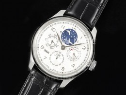 [IWC] 아이더블유씨 포르투기스 퍼페츄얼 칼렌더 데이데이트 화이트 다이얼 5034, 홍콩명품시계,남자시계,손목시계,가죽스트랩