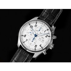 [IWC] 아이더블유씨 파일럿 크로노 377725 데이데이트 화이트 다이얼, 홍콩명품시계,남자시계,가죽스트랩,홍콩명품