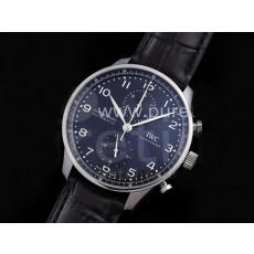 [IWC] 아이더블유씨 포르투기스 크로노그래프IW371609 블랙 다이얼, 홍콩명품시계,남자시계,가죽스트랩,홍콩명품