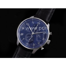 [IWC] 아이더블유씨 포르투기스 크로노그래프 IW371606 블루 다이얼, 홍콩명품시계,남자시계,가죽스트랩,홍콩명품