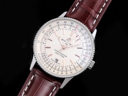 [BREITLING] 브라이틀링 네비타이머 41mm 화이트 다이얼, 홍콩명품시계,남자워치,손목시계,브라운가죽스트랩