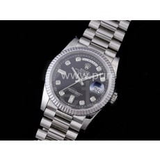 [홍콩명품시계.ROLEX] 로렉스 데이데이트 36mm 128239 904L 스틸 다이아몬드 마크 블랙 다이얼, 롤렉스,남자명품시계,메탈시계,무브타임쇼핑몰