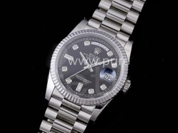 [홍콩명품시계.ROLEX] 로렉스 데이데이트 36mm 128239 904L 스틸 다이아몬드 마크 블랙 다이얼, 롤렉스,남자명품시계,메탈시계,무브타임쇼핑몰