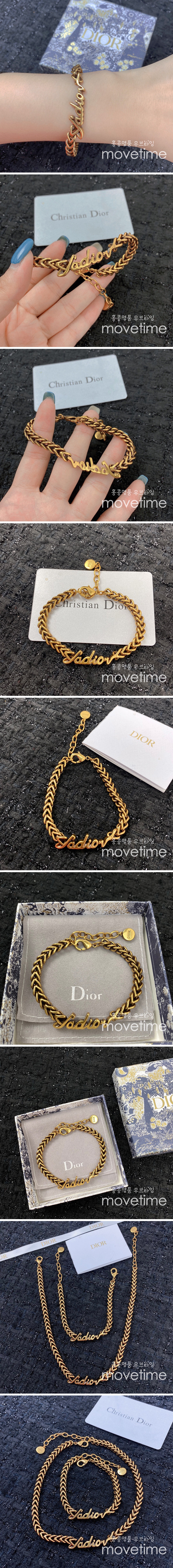 [홍콩명품,Christian Dior] 디올 23SS 골드 로고 체인 팔찌+목걸이, ET759, 홍콩명품쇼핑몰,무브타임,악세사리,잡화,생활용품