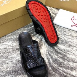 [홍콩명품.Christian Louboutin] 크리스챤루부탱 23SS 남성 악어가죽 샌들 슬리퍼, SE1109, S1, 무브타임사이트,인터넷명품쇼핑몰,남자명품,슈즈,신발