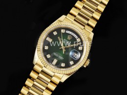 [홍콩명품시계.ROLEX] 롤렉스 데이데이트 36mm 옐로우골드 그린/블랙 다이아몬드 다이얼, 명품직구,구매대행,럭셔리,남자명품시계,워치,중년남자