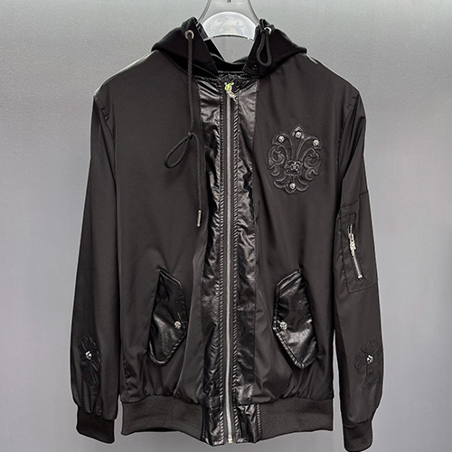 [홍콩명품.Chrome Hearts] 크롬하츠 23SS 레더 크로스 로고 후드 바람막이 자켓 (블랙), BM5149, AGG, 온라인명품쇼핑몰,의류,무브타임사이트,인터넷쇼핑몰,해외직구