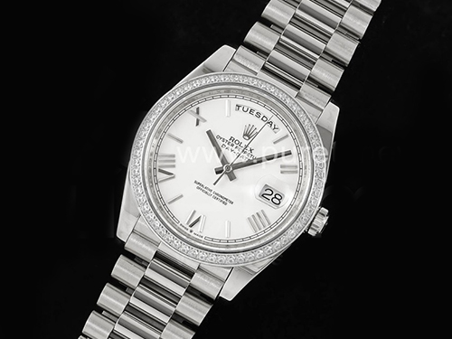 [홍콩명품시계.ROLEX] 롤렉스 데이데이트 40mm 다이아몬드 베젤 화이트 다이얼, 명품직구,구매대행,럭셔리,남자명품시계,워치,중년남자