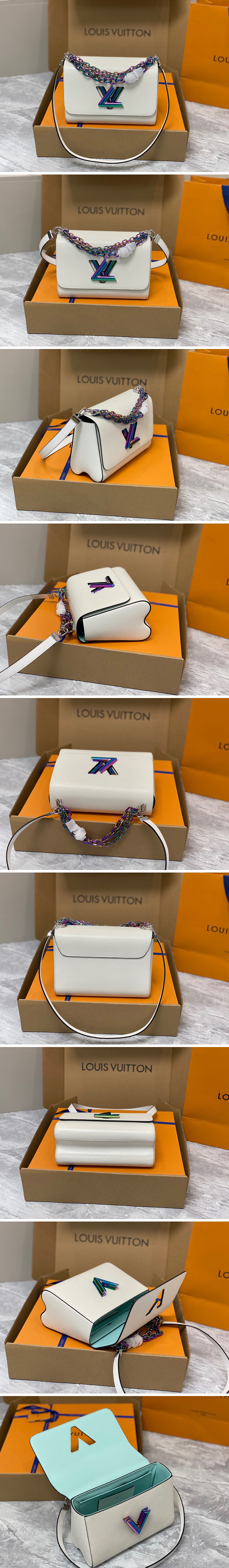 [홍콩명품.LOUIS VUITTON] 루이비통 23SS 트위스트 MM M22029 (화이트), BGM1605, BDA, 홍콩명품가방,명품쇼핑몰,크로스백,핸드백,구매대행,무브타임