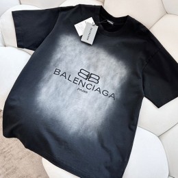 [홍콩명품.BALENCIAGA] 발렌시아가 23SS BB로고 프린트 워싱 반팔 티셔츠, BM7063, KB, 온라인명품쇼핑몰,남자명품의류,인터넷쇼핑몰,해외직구