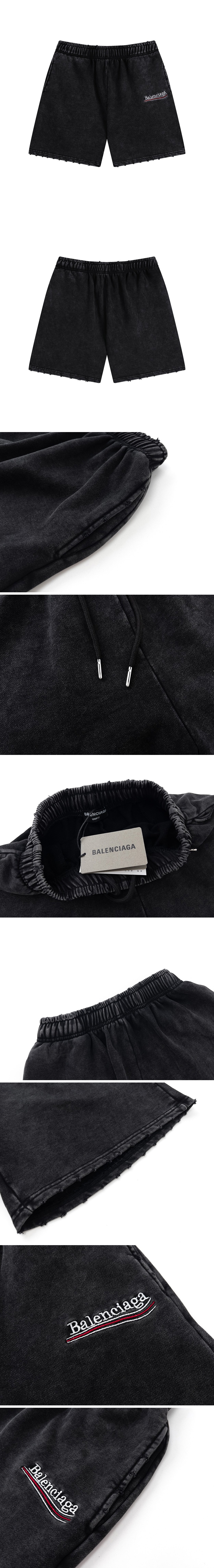 [홍콩명품.BALENCIAGA] 발렌시아가 23SS 웨이브로고 워싱 빈티지 쇼츠 반바지, BM7077, JU, 온라인명품쇼핑몰,남자명품의류,인터넷쇼핑몰,해외직구