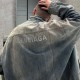 [홍콩명품.BALENCIAGA] 발렌시아가 23SS 로고 스터드 장식 빈티지 데님 자켓, BM7416, KB, 온라인명품쇼핑몰,남자명품의류,인터넷쇼핑몰,해외직구