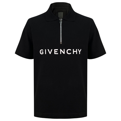 [홍콩명품.GIVENCHY] 지방시 23SS 로고 하프 지퍼 폴로 반팔 티셔츠 (블랙), BM7556, JU, 온라인명품쇼핑몰,남자명품의류,인터넷쇼핑몰,해외직구