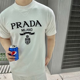 [홍콩명품,PRADA] 프라다 23SS 로고 니트 반팔 티셔츠 (2컬러), BM8372, KB, 온라인명품쇼핑몰,남자명품의류,인터넷쇼핑몰,해외직구