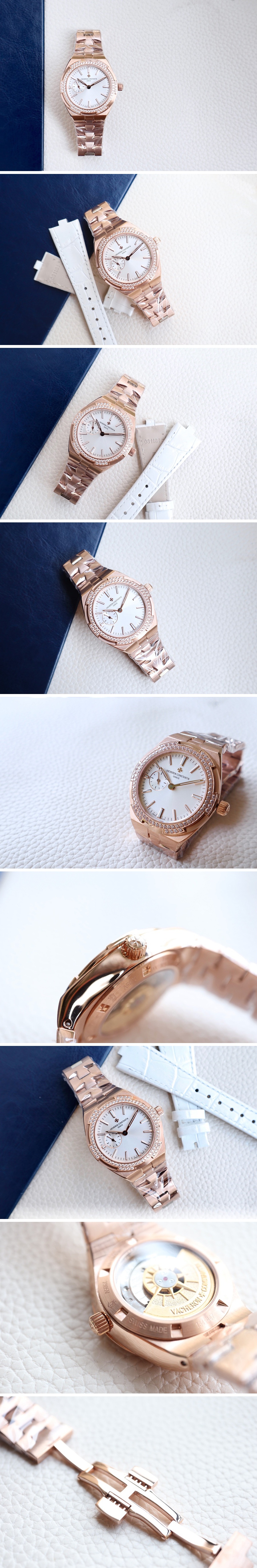 [홍콩명품시계,VACHERON CONSTANTIN] 바쉐론콘스탄틴 오버시스 셀프 와인딩(로즈골드), 36-10.8mm, 여자명품시계,워치,SA,명품시계