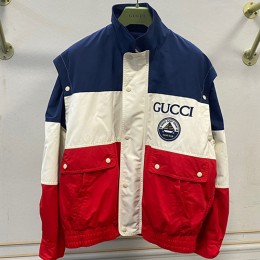 [홍콩명품.Gucci] 구찌 23SS 코튼 블렌드 자켓 블루 아이보리 레드 739748, BM9523, 온라인명품쇼핑몰,남자명품의류,인터넷쇼핑몰,해외직구