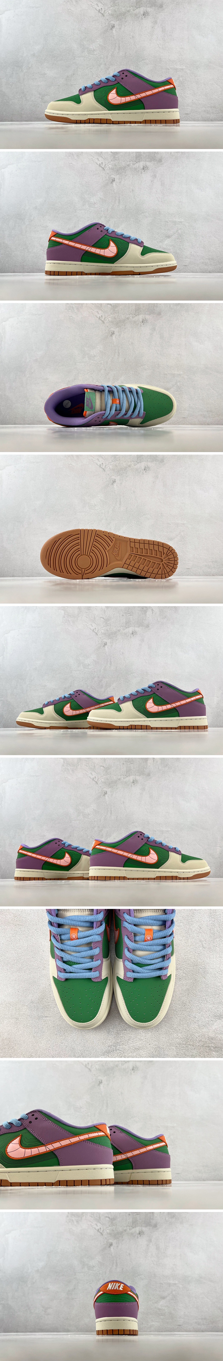 [홍콩명품.NIKE] 나이키 23SS 아테네 Nike Dunk 에어 조던 레트로 로우탑 스니커즈 (베이지-그린-퍼플), SE2134, ALW, 무브타임사이트,인터넷명품쇼핑몰,남자명품,슈즈,신발