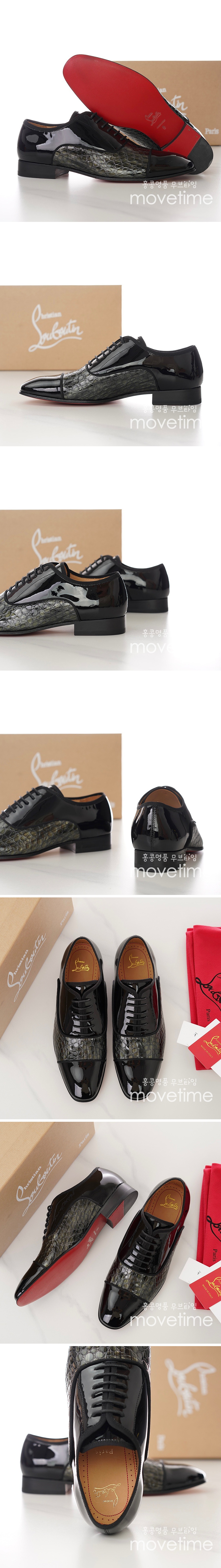 [홍콩명품.Christian Louboutin] 크리스챤루부탱 23SS 로고 악어가죽 레어어드 정장 구두, SE2148, S2, 무브타임사이트,인터넷명품쇼핑몰,남자명품,슈즈,신발