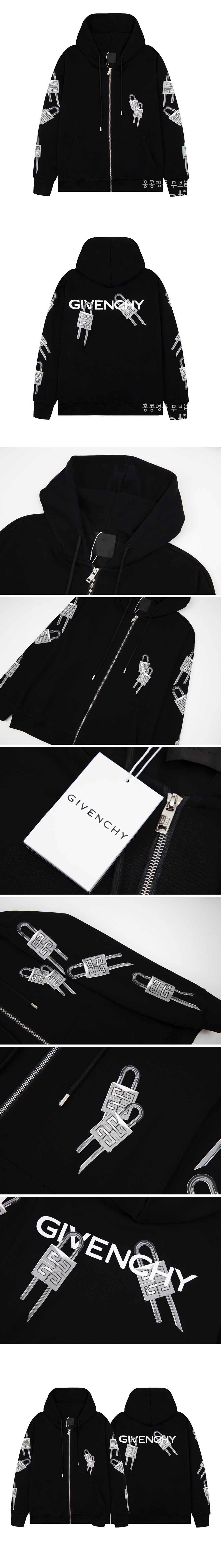 [홍콩명품.GIVENCHY] 지방시 23SS 로고 U락 그래픽 후드 집업 자켓 (블랙), BM10327, JU, 홍콩명품가방,명품쇼핑몰,크로스백,핸드백,구매대행,무브타임