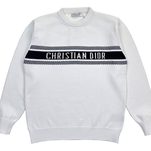 [홍콩명품,Christian Dior] 디올 23SS 로고 스트라이프 니트 스웨터 (화이트), BM10533, JU, 홍콩명품가방,명품쇼핑몰,크로스백,핸드백,구매대행,무브타임