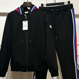 [홍콩명품.MONCLER] 몽클레어 23SS 로고 스트라이프 트레이닝 후드 집업 자켓 + 팬츠 바지 상하의 세트 (블랙), BM11188, JS, 홍콩명품의류,구매대행,온라인명품