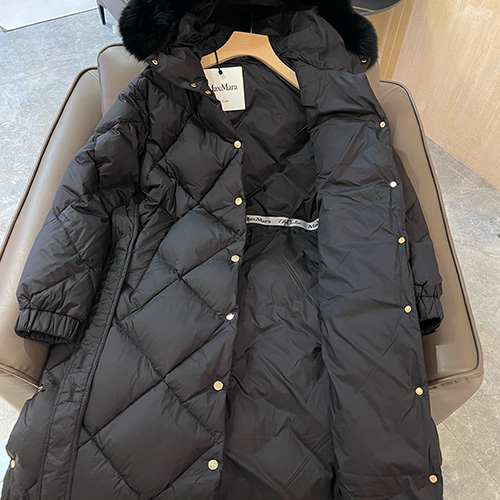 [홍콩명품.Max Mara] 막스마라 23SS 로고 퀄팅 후드 구스다운 롱 패딩 자켓 (블랙), BM11317, KSM, 홍콩명품의류,구매대행,온라인명품